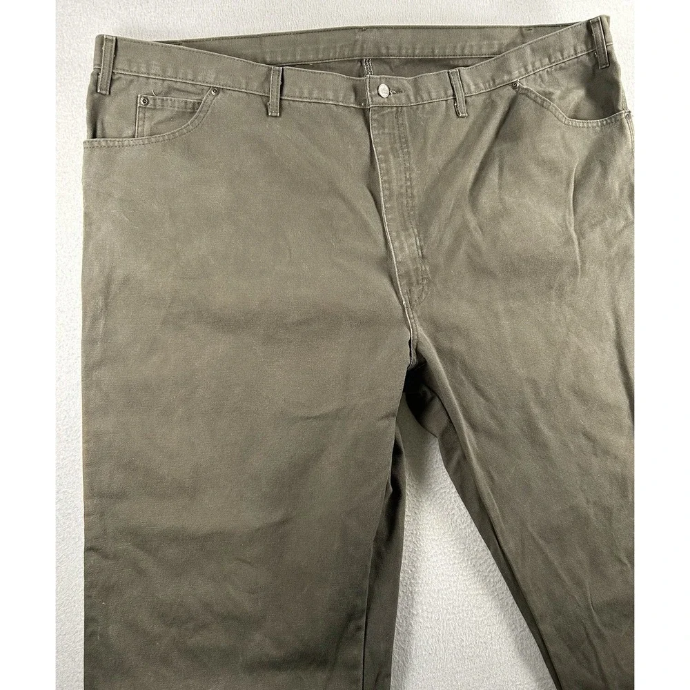 Dickies Men's Green Canvas Cotton Carpenter Work Pants 50x31.5 Construction